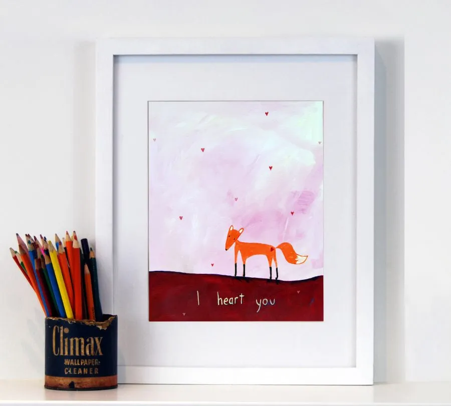 I heart you  - Nursery Quote Art