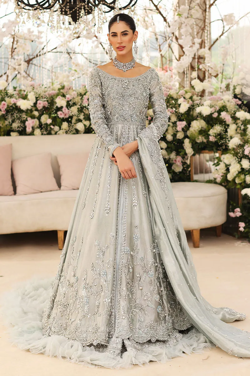 Ice Blue Lehenga Pishwas Pakistani Wedding Dresses