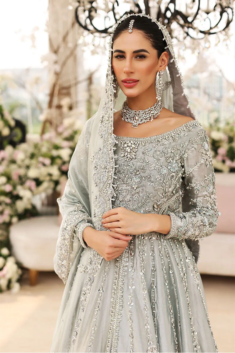 Ice Blue Lehenga Pishwas Pakistani Wedding Dresses