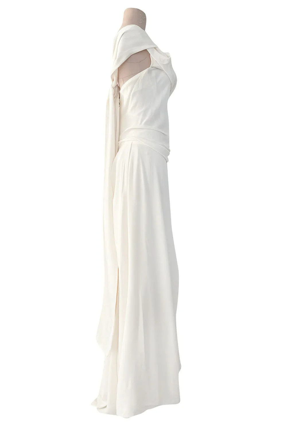 Incredible Spring 2015 Vivienne Westwood Ivory Corset Dress w Draped Multiway Extended Panels