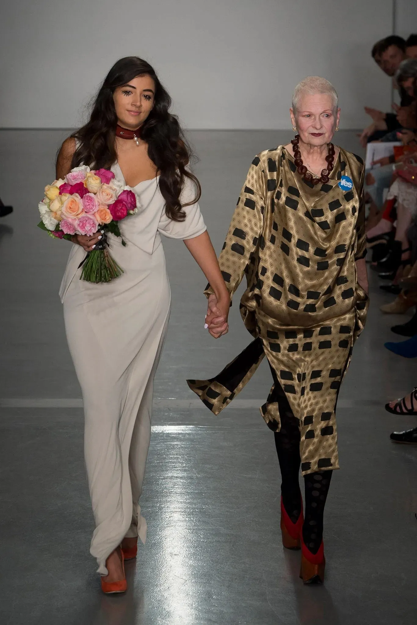Incredible Spring 2015 Vivienne Westwood Ivory Corset Dress w Draped Multiway Extended Panels