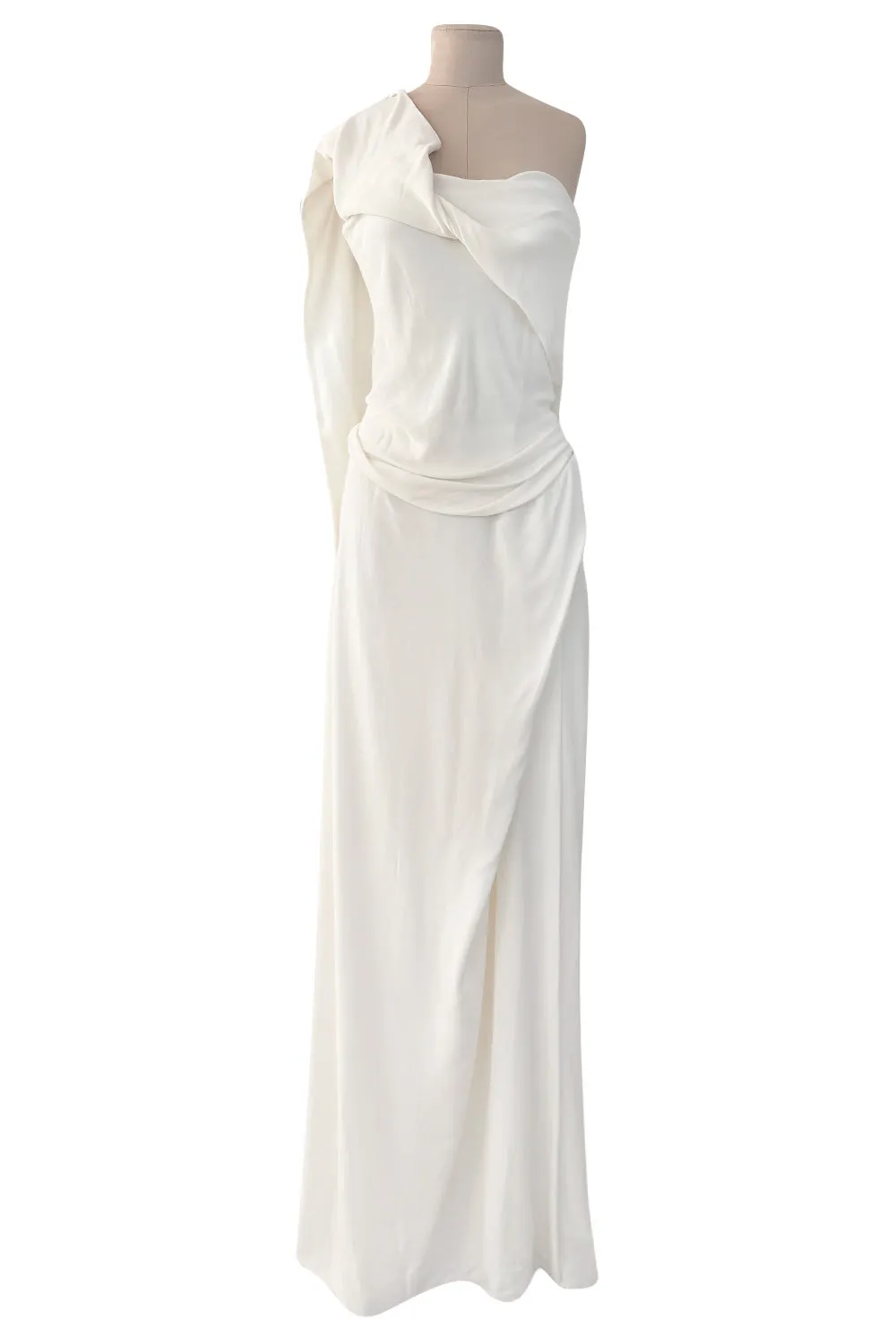 Incredible Spring 2015 Vivienne Westwood Ivory Corset Dress w Draped Multiway Extended Panels