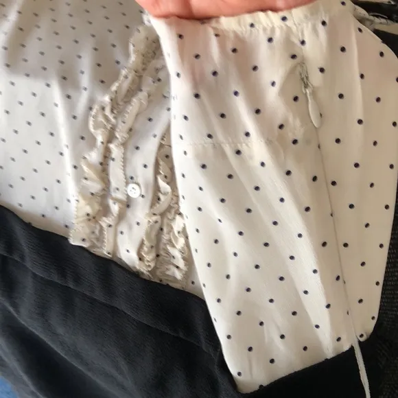 J Crew Ivory Black Polka Dot Sleeveless Top w A-Line Skirt Work Attire Dress S4