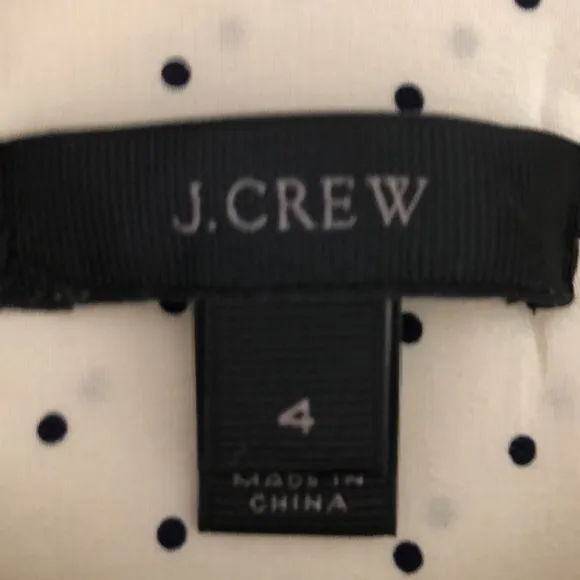 J Crew Ivory Black Polka Dot Sleeveless Top w A-Line Skirt Work Attire Dress S4