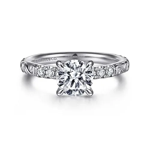 Jackie - 14K White Gold Round Diamond Engagement Ring