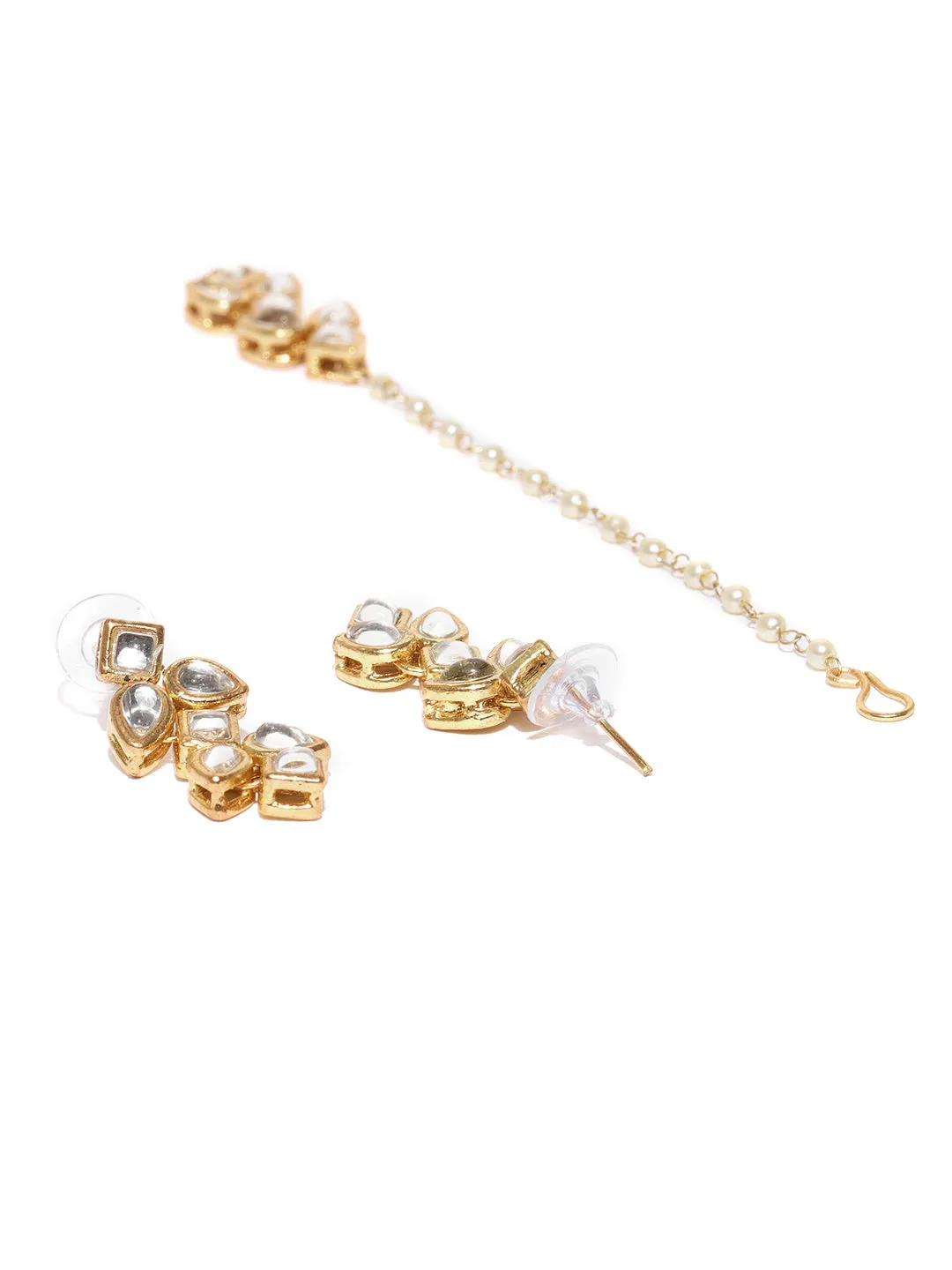 Karatcart Gold-Plated Handcrafted Kundan Stone-Studded Necklace Set