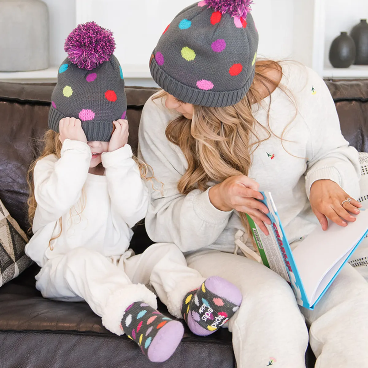 Kids Classic Slipper Socks | Polka Dot Pastel