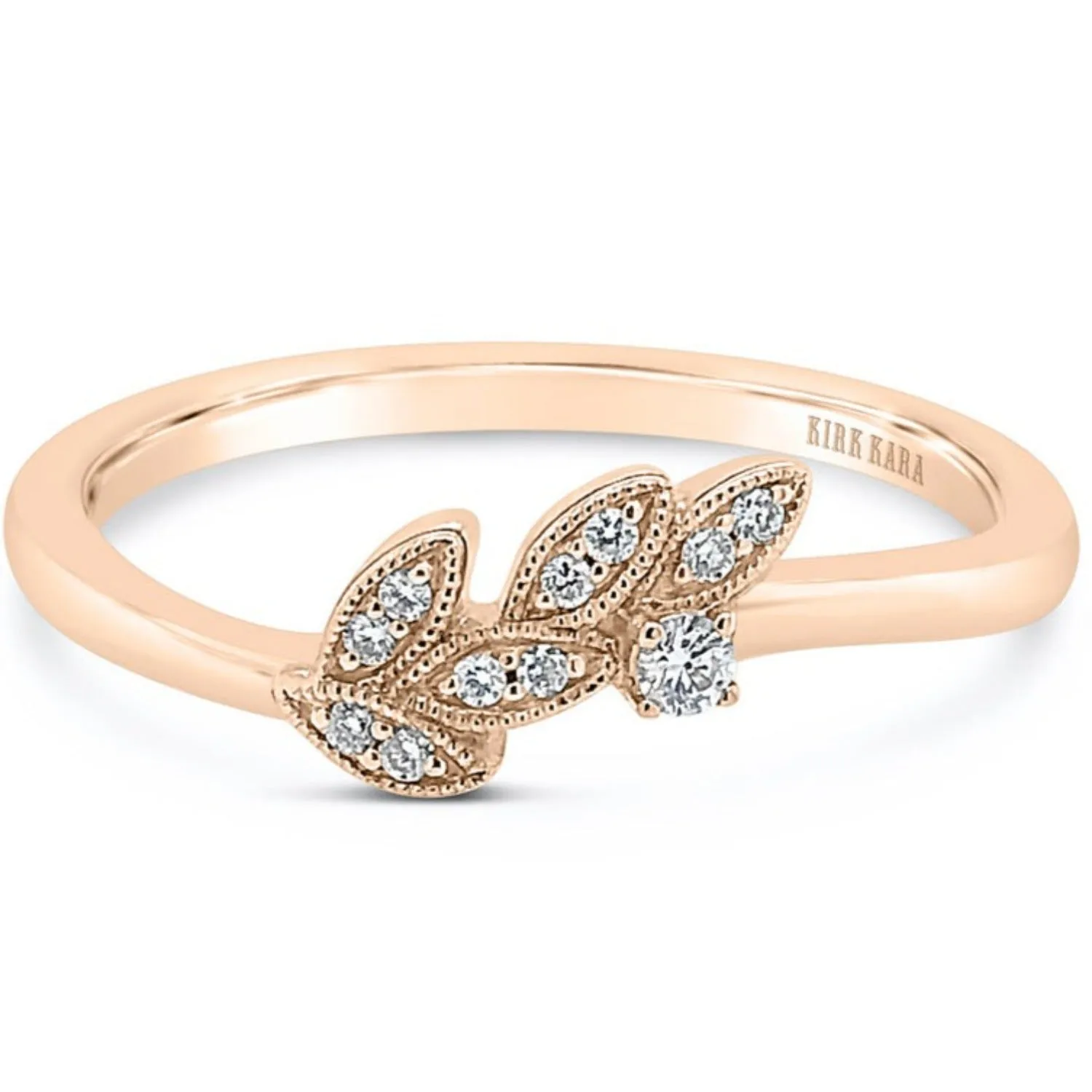 Kirk Kara "Dahlia" Nature Leaf Diamond Wedding Band