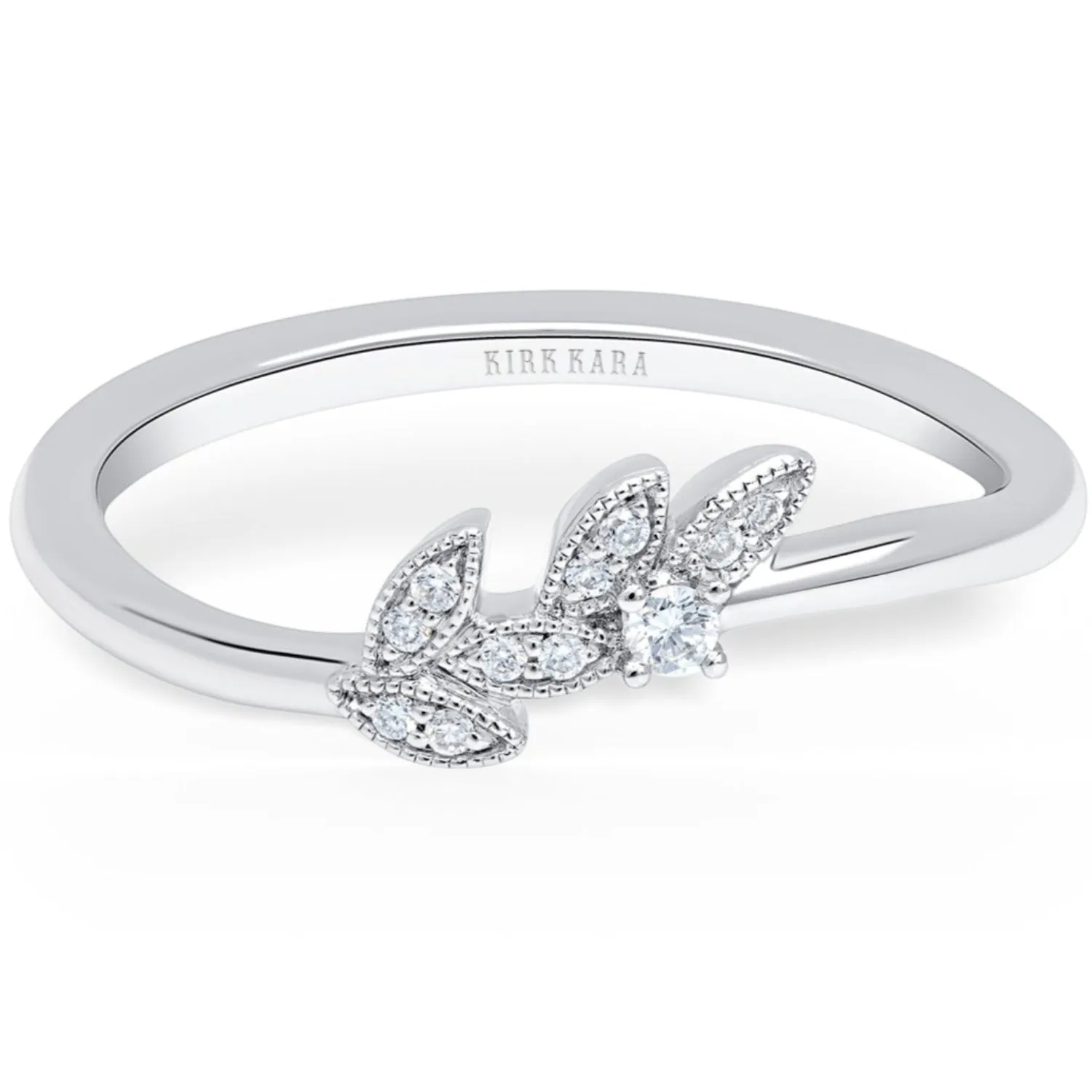 Kirk Kara "Dahlia" Nature Leaf Diamond Wedding Band