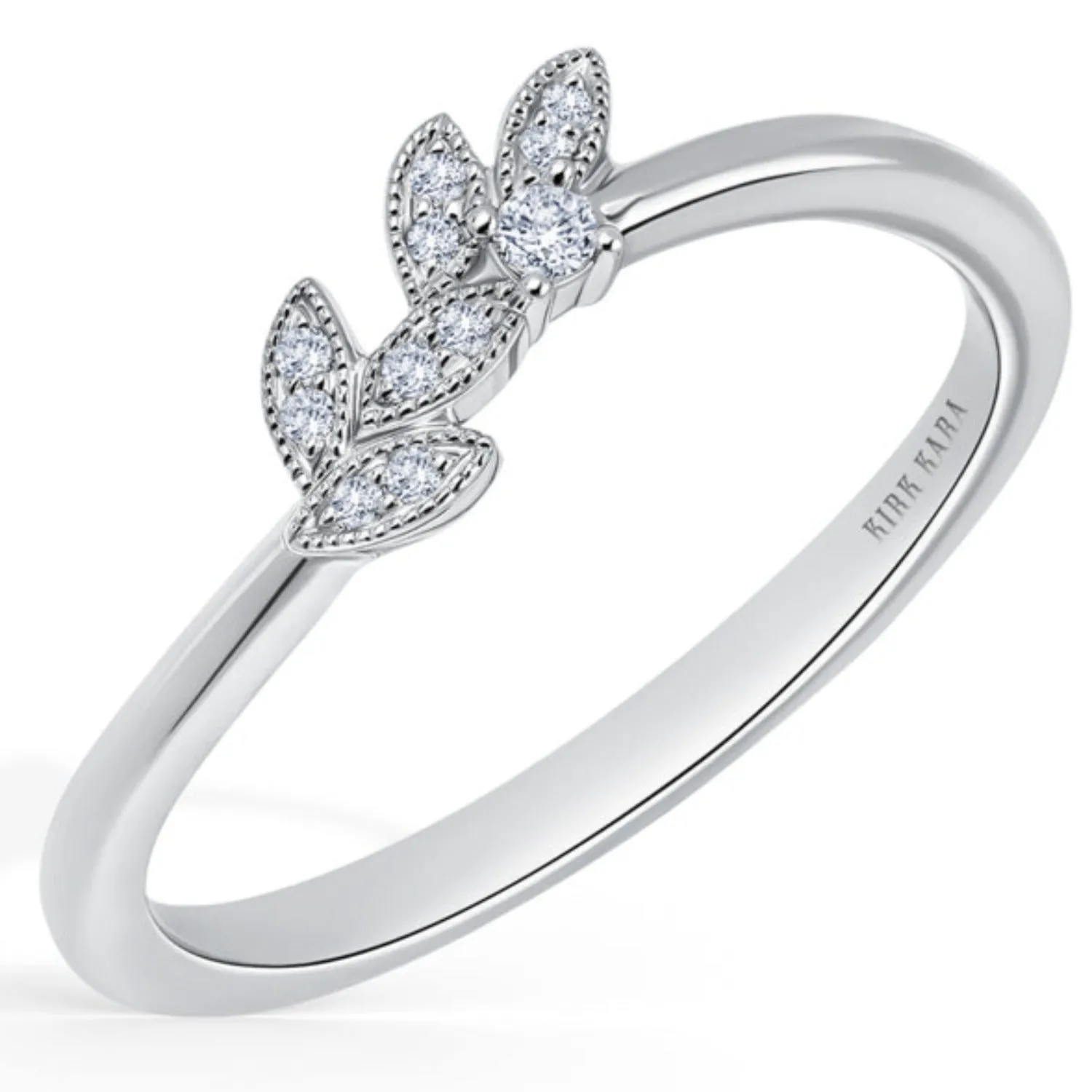 Kirk Kara "Dahlia" Nature Leaf Diamond Wedding Band
