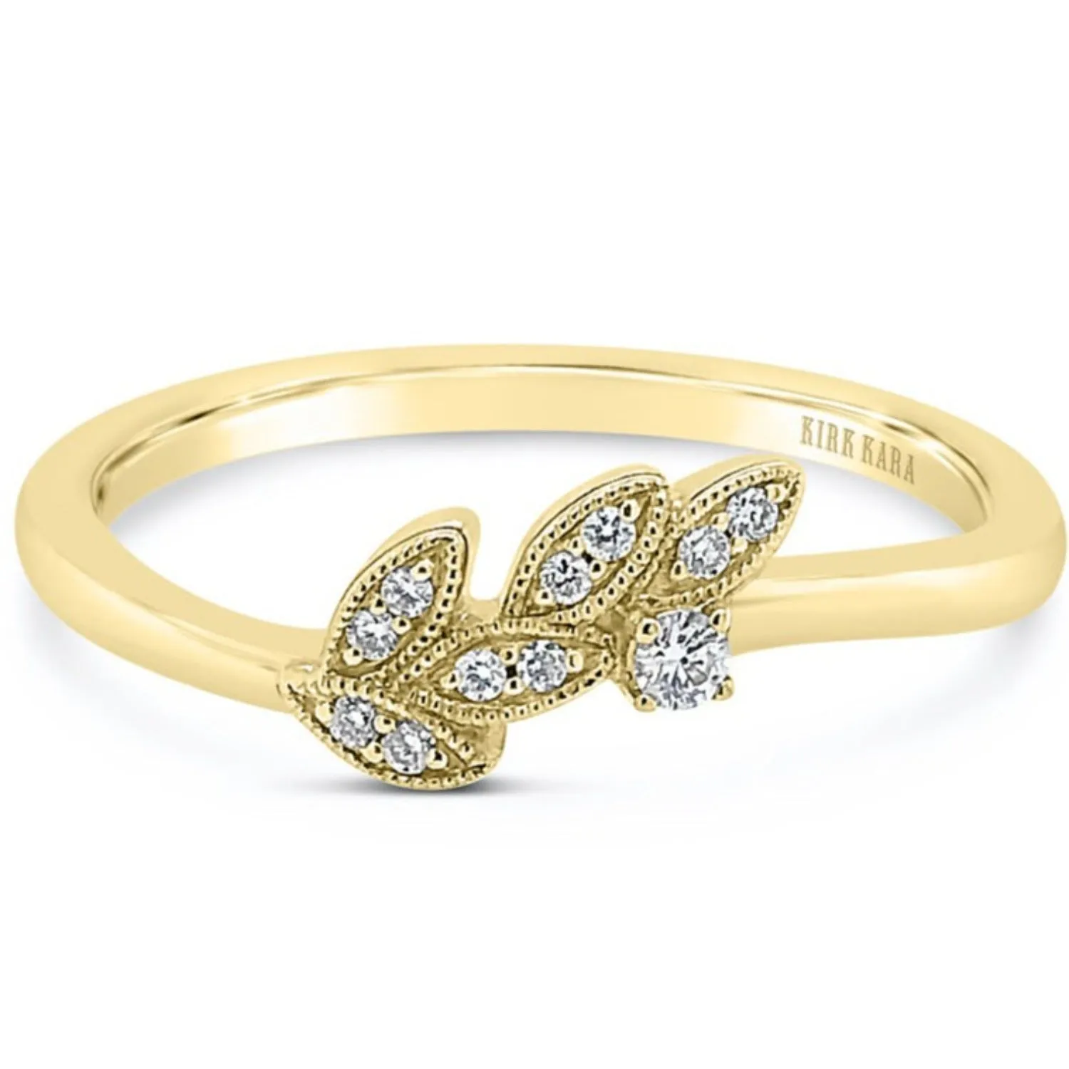 Kirk Kara "Dahlia" Nature Leaf Diamond Wedding Band