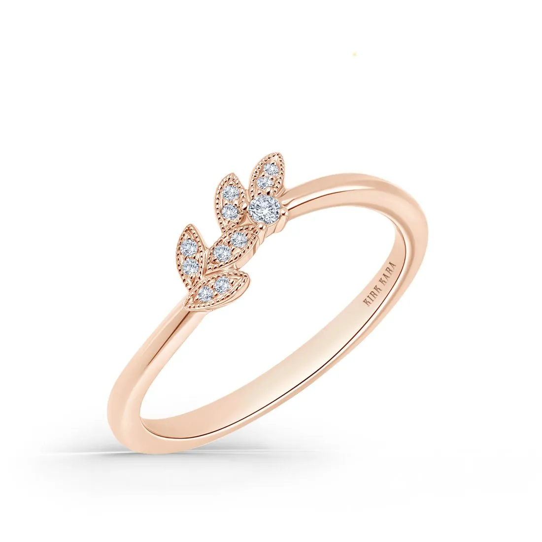 Kirk Kara "Dahlia" Nature Leaf Diamond Wedding Band