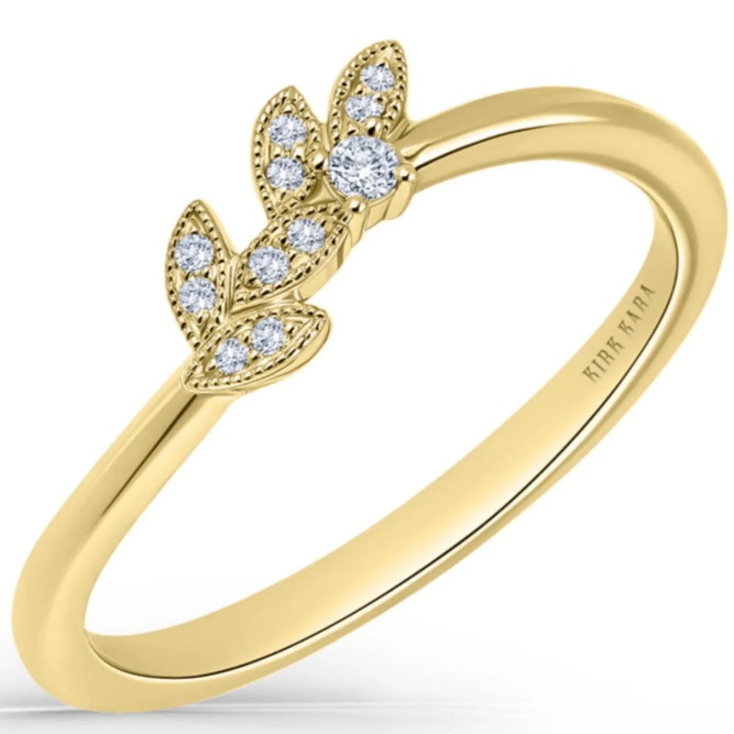 Kirk Kara "Dahlia" Nature Leaf Diamond Wedding Band