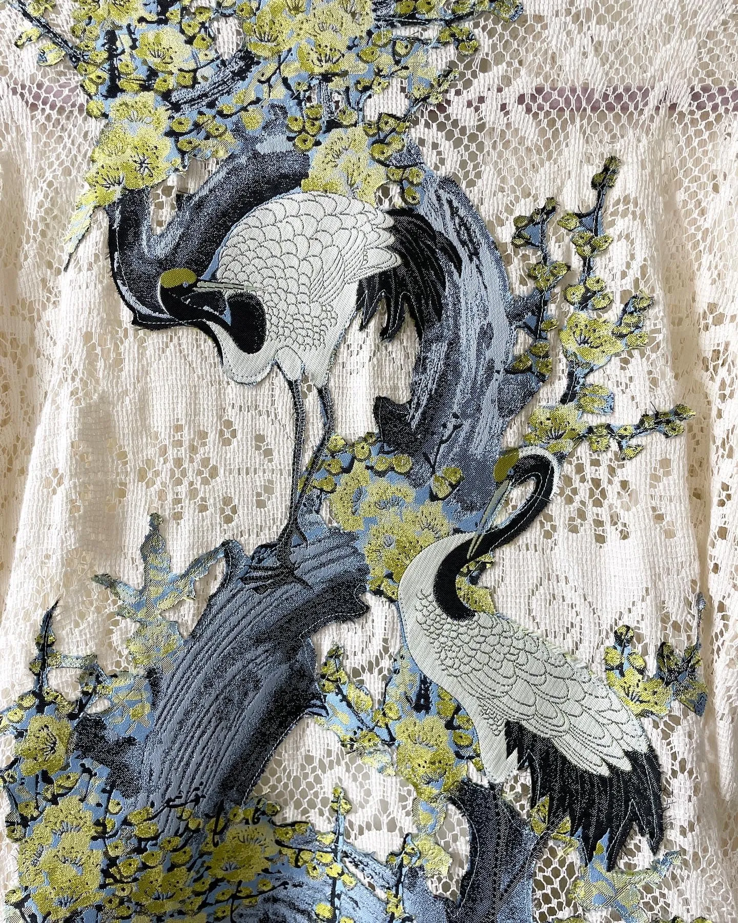 Lace Caftan with Cranes