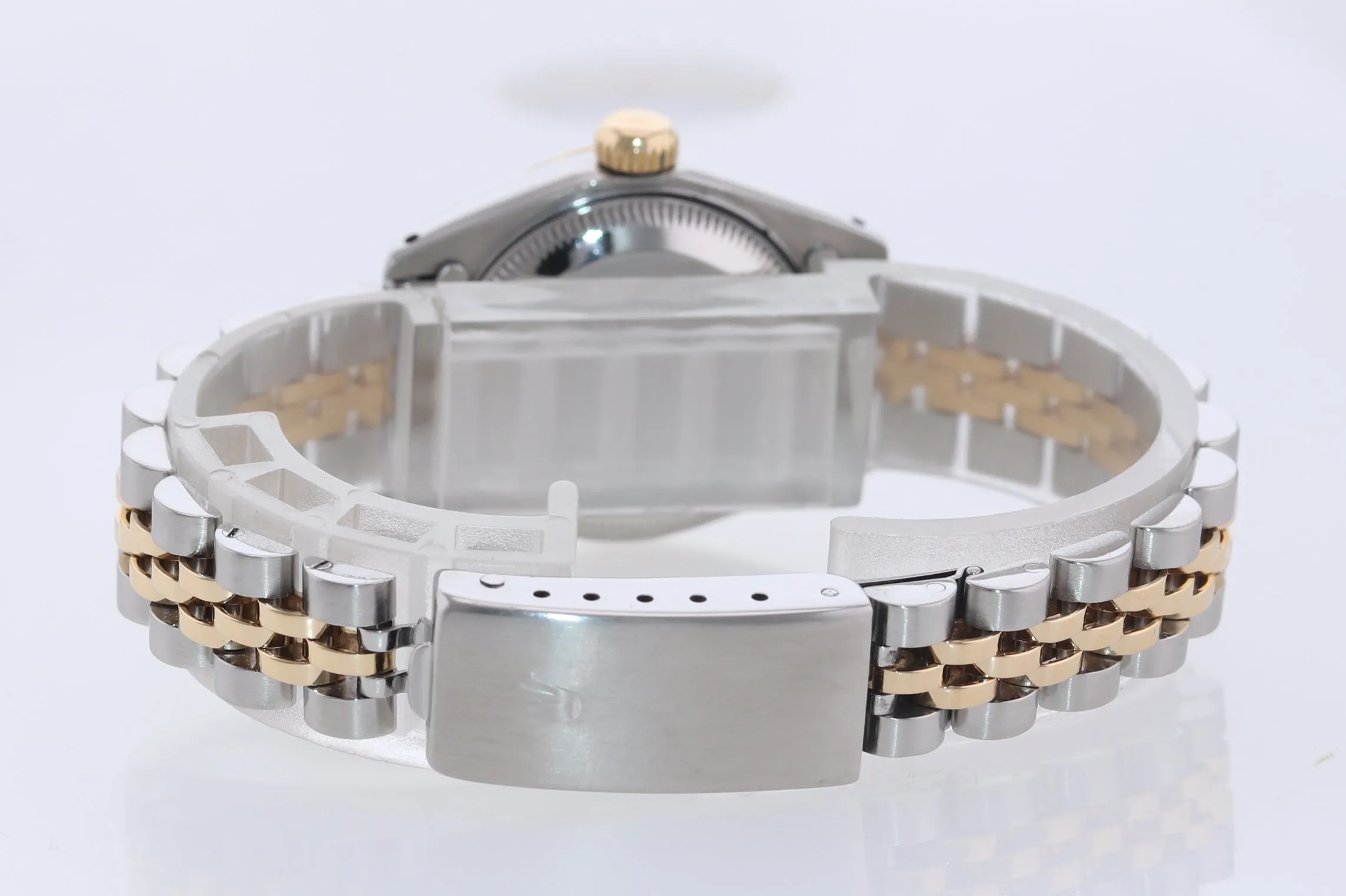 Ladies Rolex DateJust 26mm 69173 Two Tone Gold Steel Champagne Watch Box