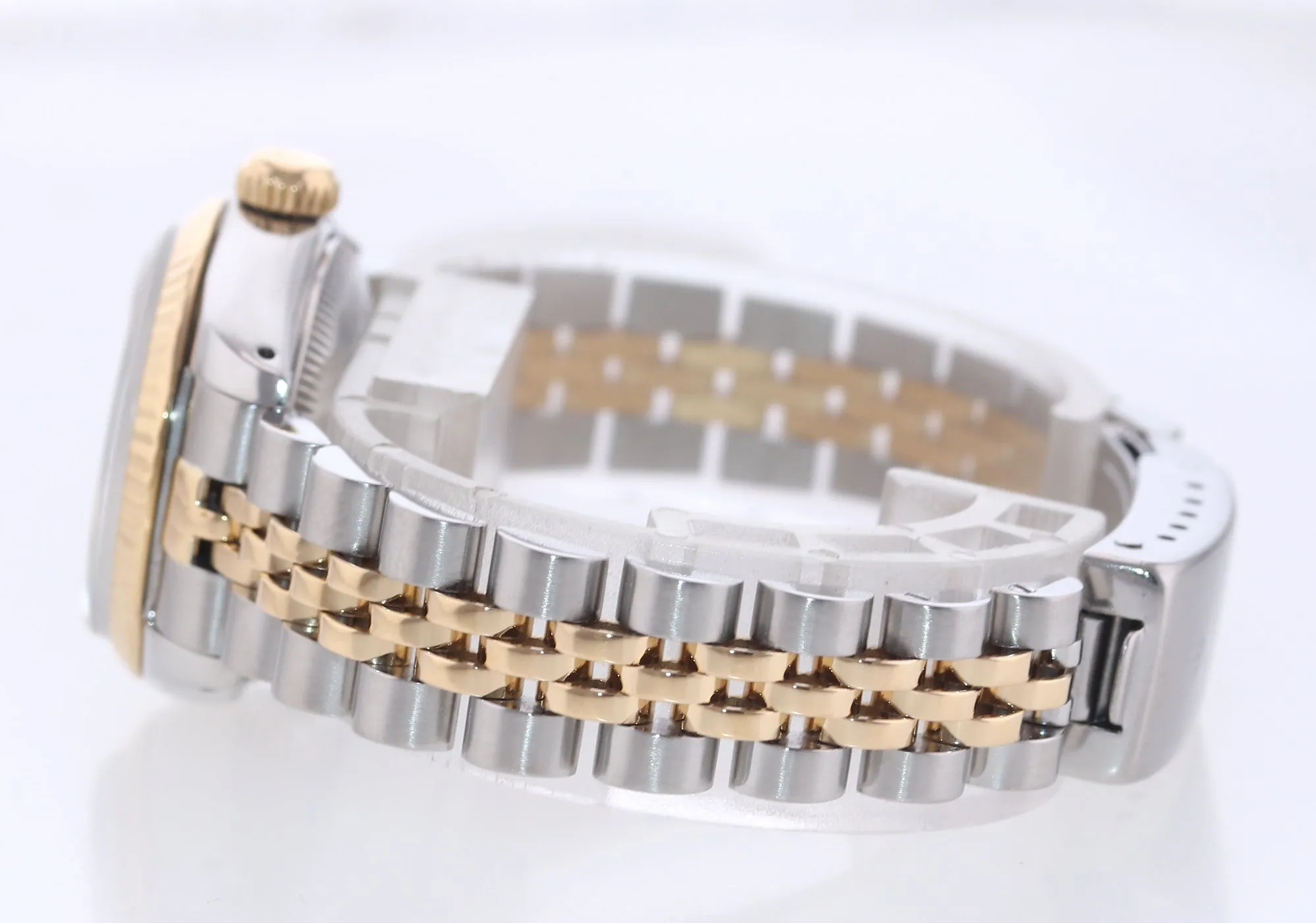Ladies Rolex DateJust 26mm 69173 Two Tone Gold Steel Champagne Watch Box