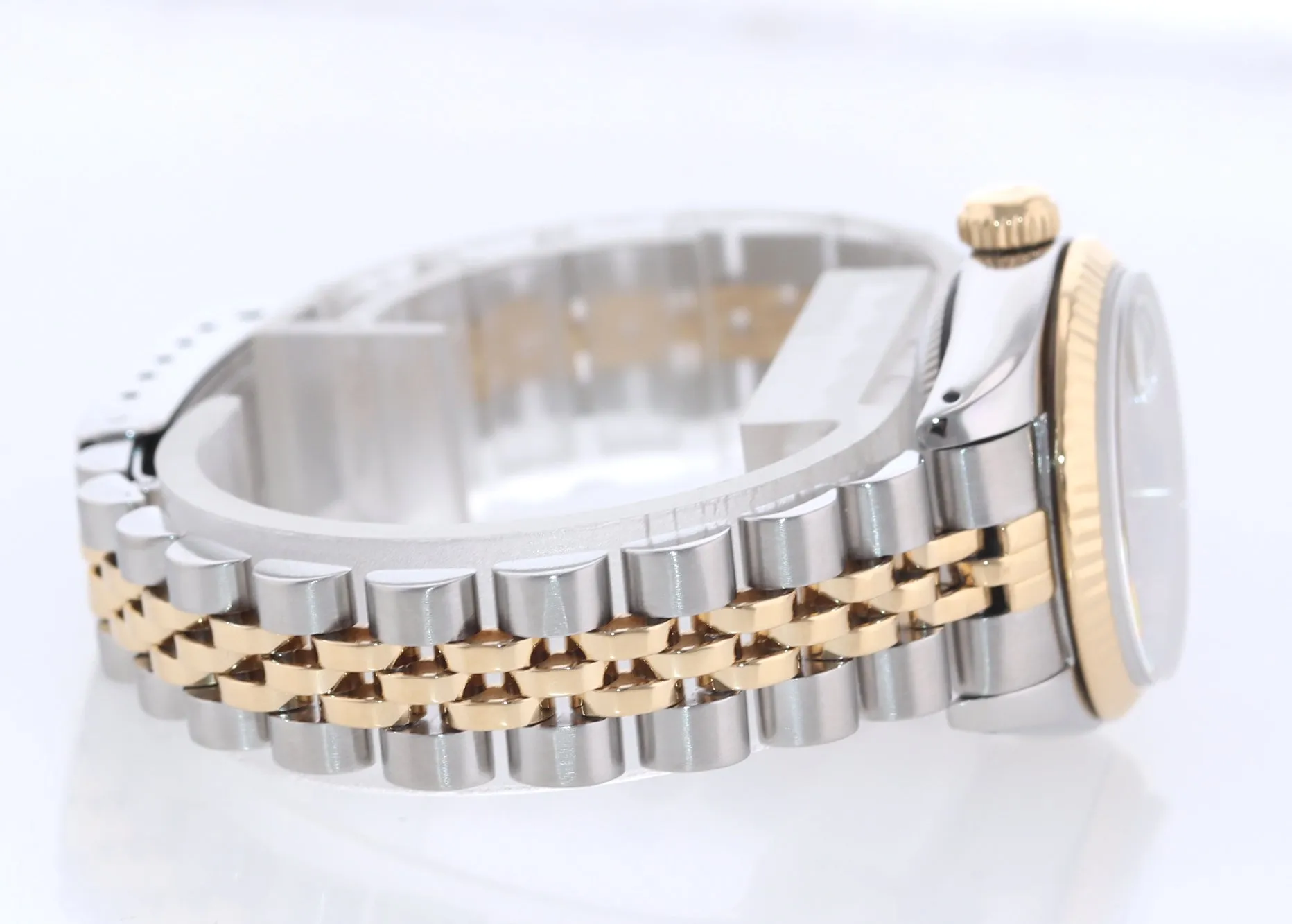Ladies Rolex DateJust 26mm 69173 Two Tone Gold Steel Champagne Watch Box