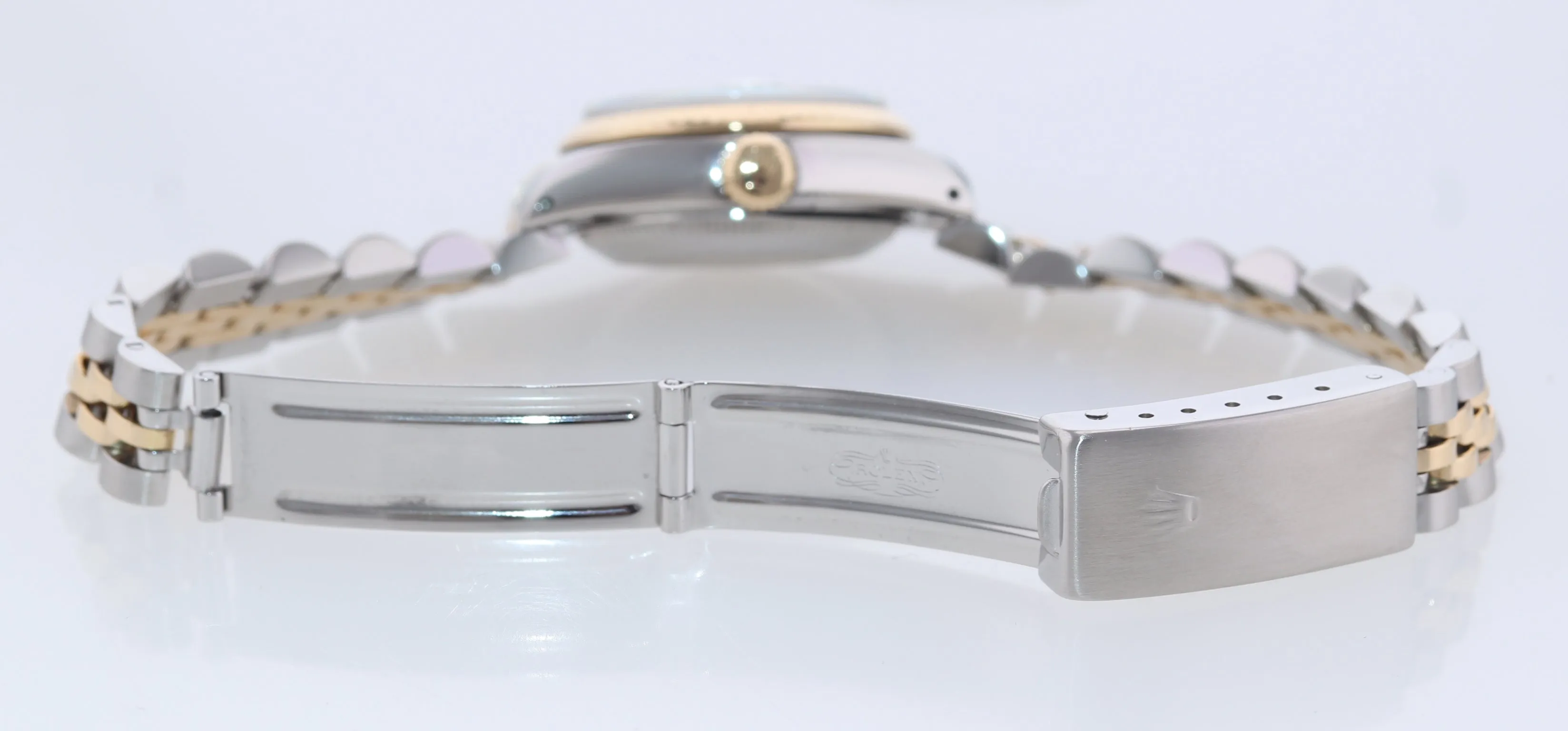 Ladies Rolex DateJust 26mm 69173 Two Tone Gold Steel Champagne Watch Box