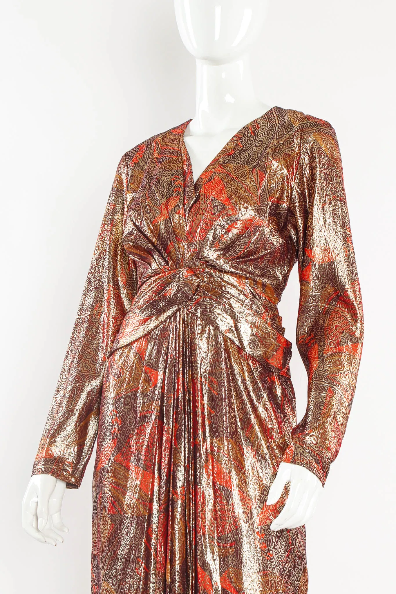 Lamé Metallic Brocade Dress