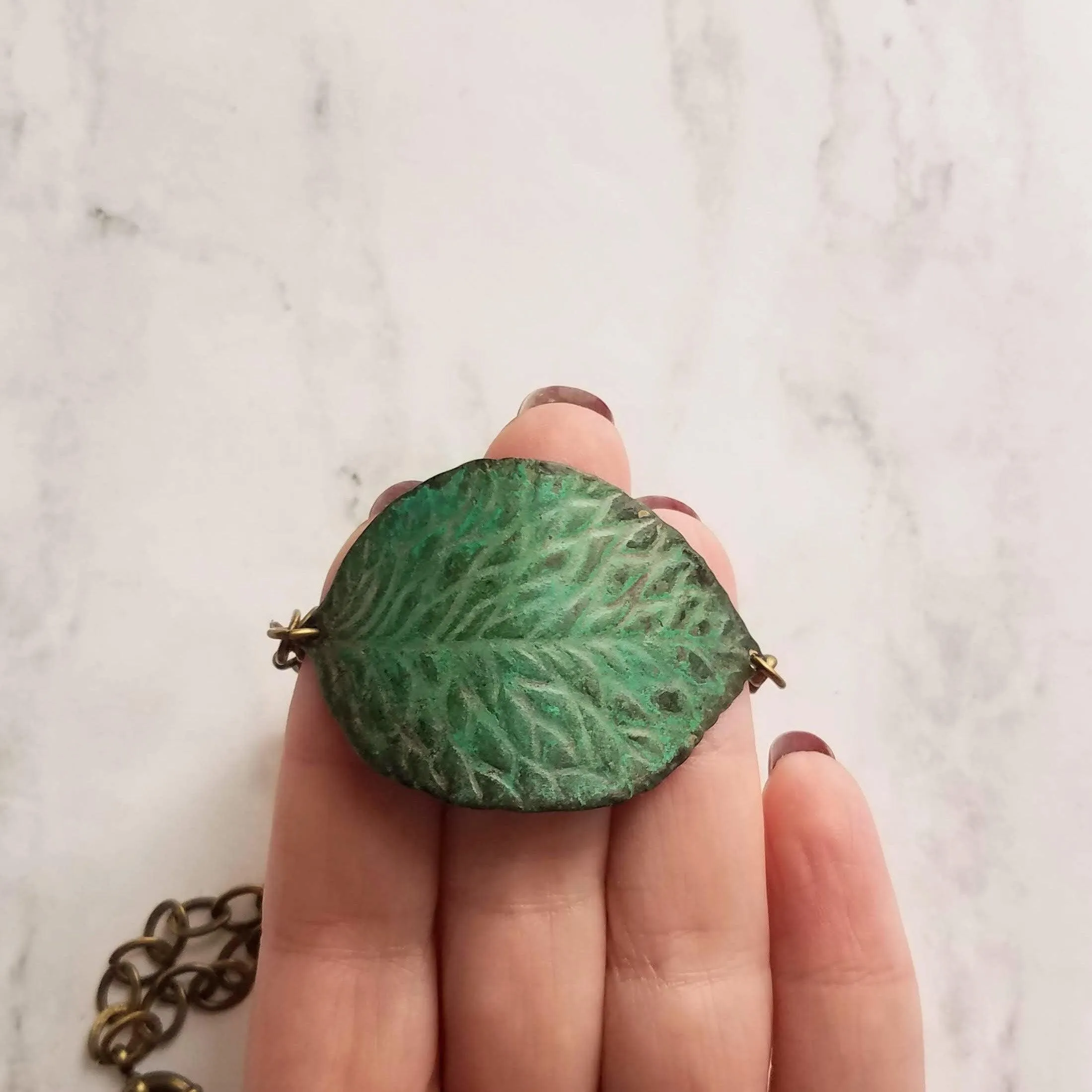 Large Leaf Bracelet, patina leaf bracelet, big leaf bracelet, verdigris patina bracelet, nature bracelet, rustic bracelet, oversized leaf
