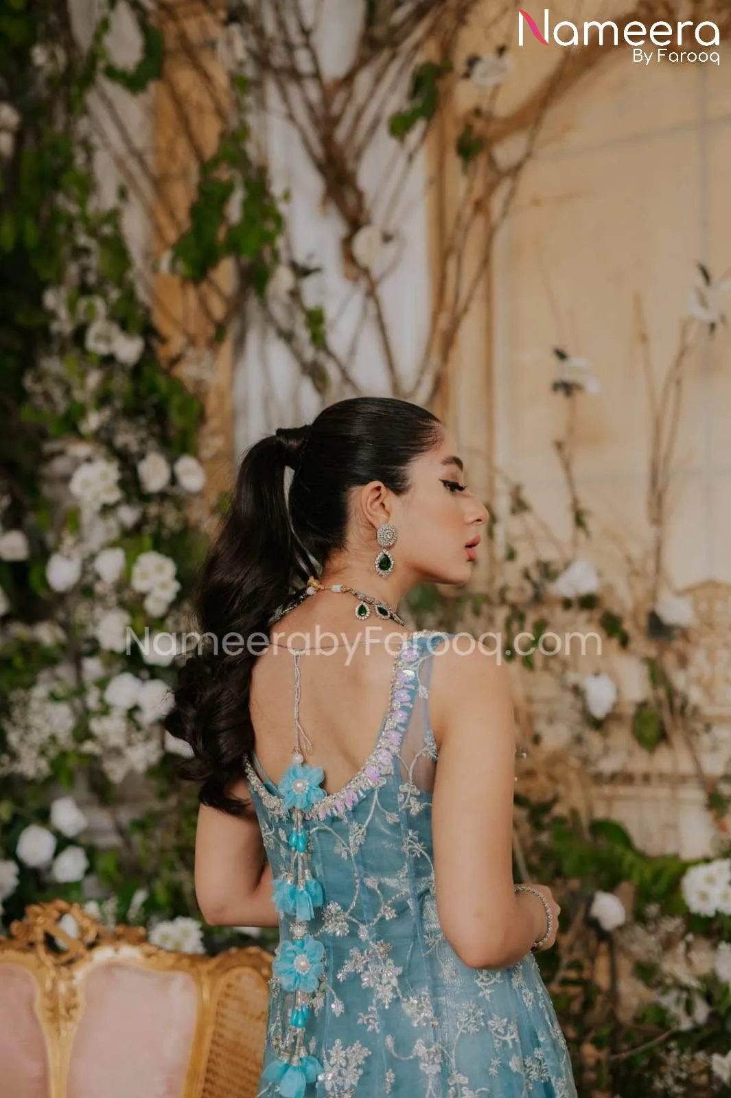 Latest Pakistani Bridal Long Frock Lehenga Dress #BS546