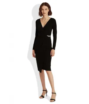 Lauren Ralph Lauren Womens Matte Jersey Surplice Dress 253792266002