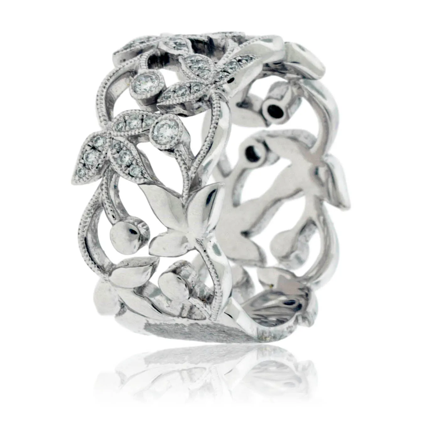 Leaf and Vine Diamond Ring
