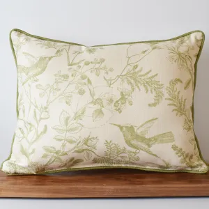 Leaf Green Toile Rectangle Pillow