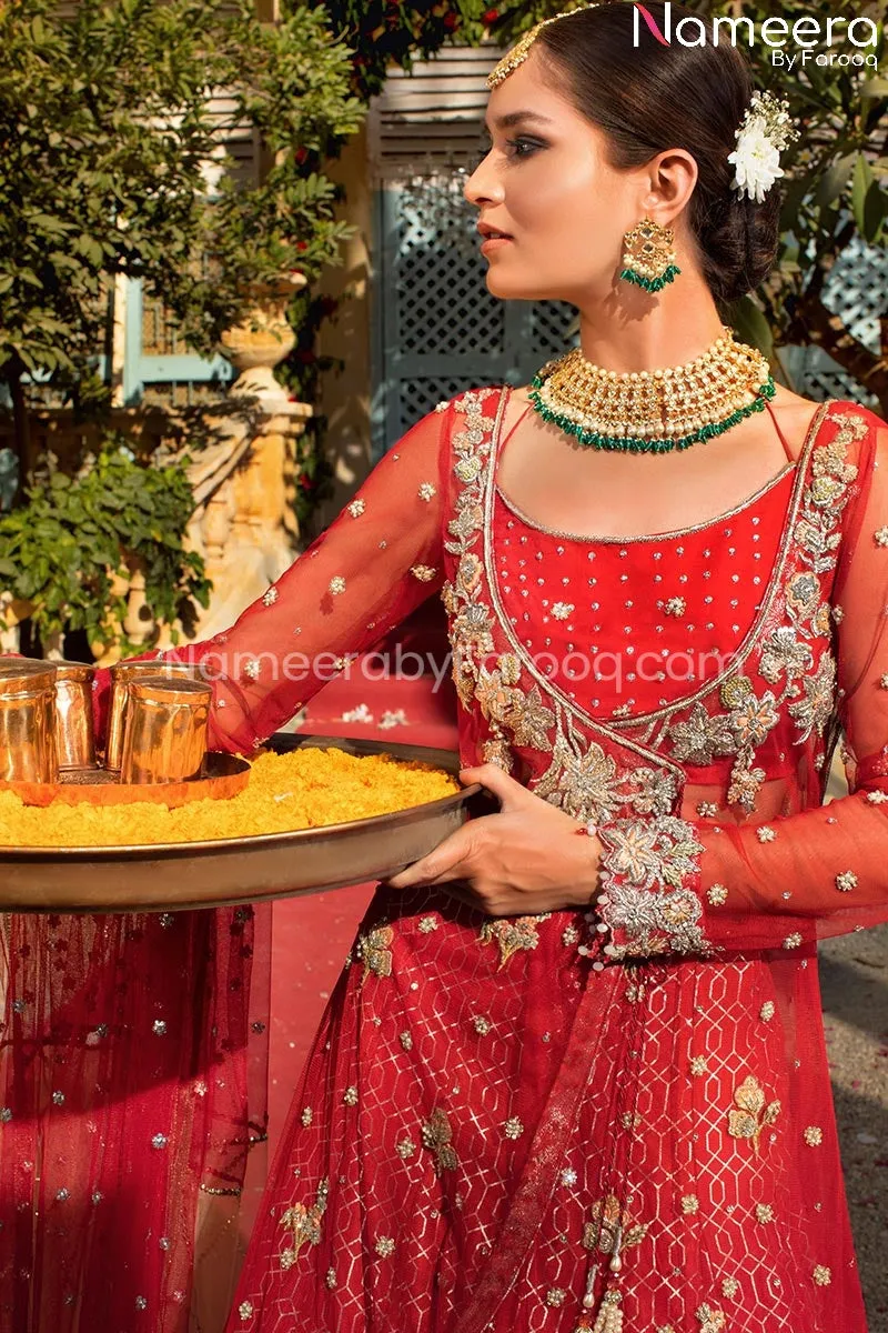 Lehenga Choli with Angrakha Style Bridal Dress #BS127