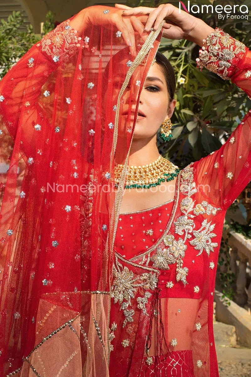 Lehenga Choli with Angrakha Style Bridal Dress #BS127