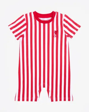LFC Baby Stripe Romper Red & White