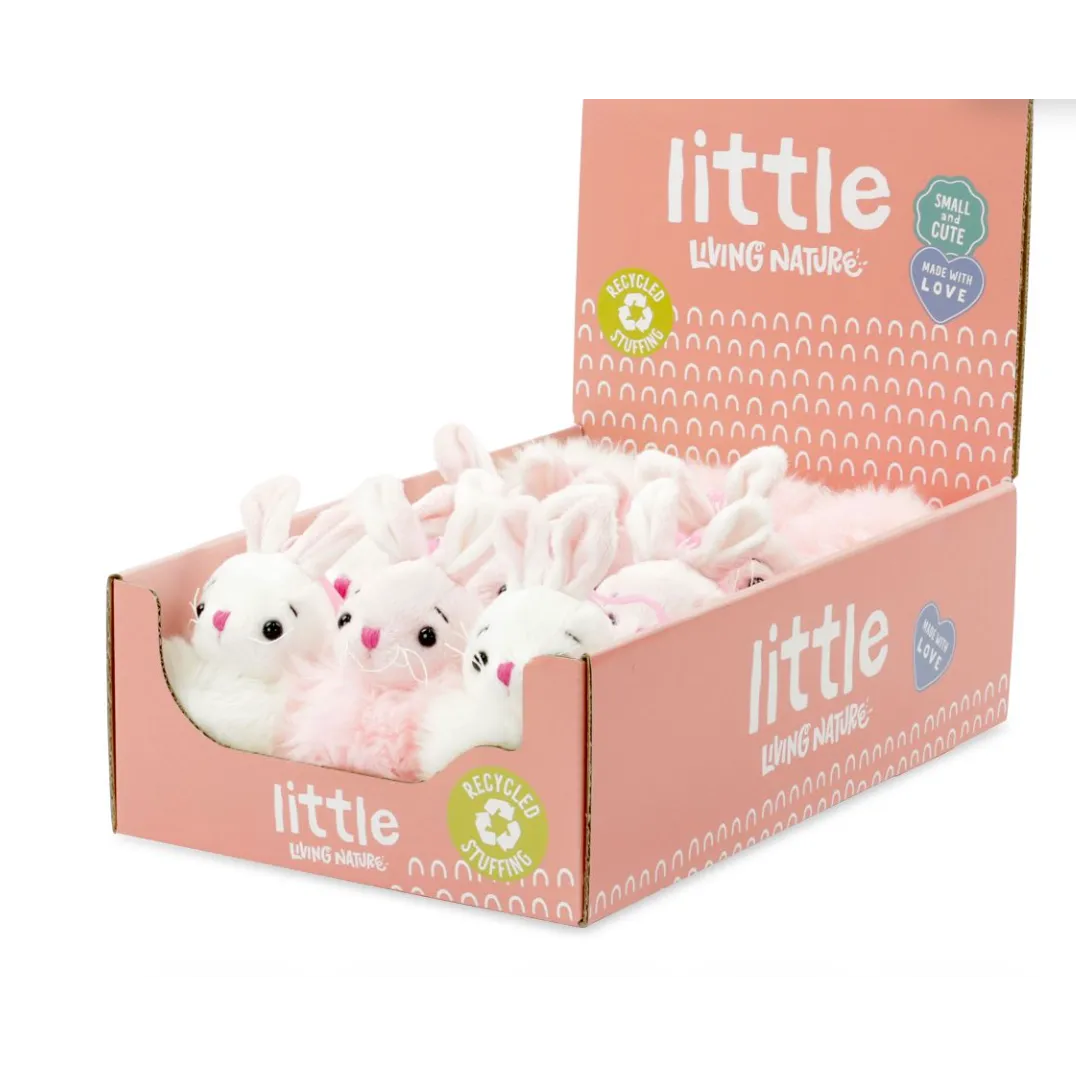 LITTLE Living Nature Clips Pompom Bunny Plush Animal Keyrings