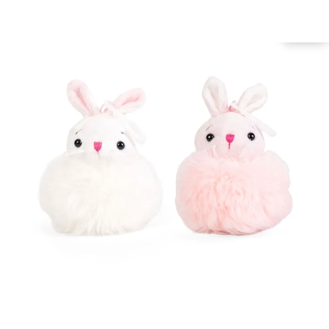 LITTLE Living Nature Clips Pompom Bunny Plush Animal Keyrings