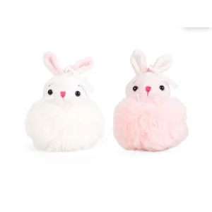 LITTLE Living Nature Clips Pompom Bunny Plush Animal Keyrings