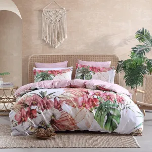 Logan & Mason ORCHADIA PINK QUILT COVER SET