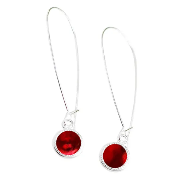 Long Color Dot Earrings