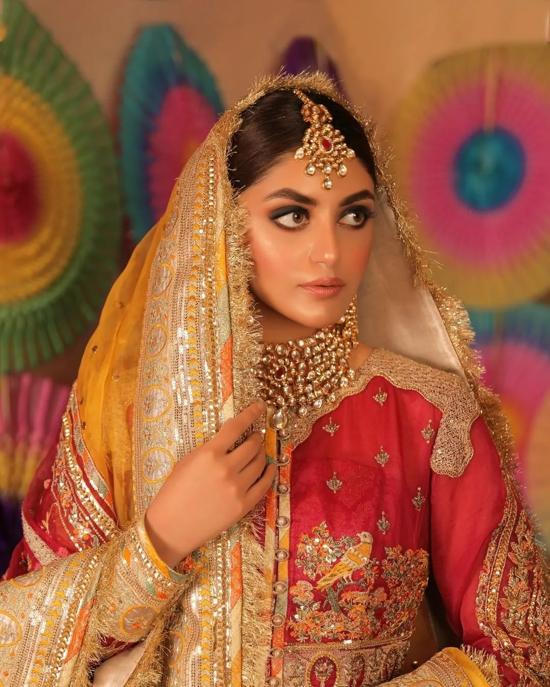 Long Jacket Lehenga Pink Pakistani Bridal Dress #BS814