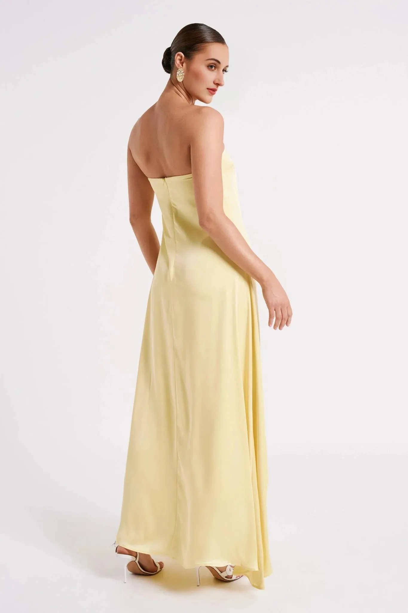 Luisa Strapless Maxi Dress - Lemon