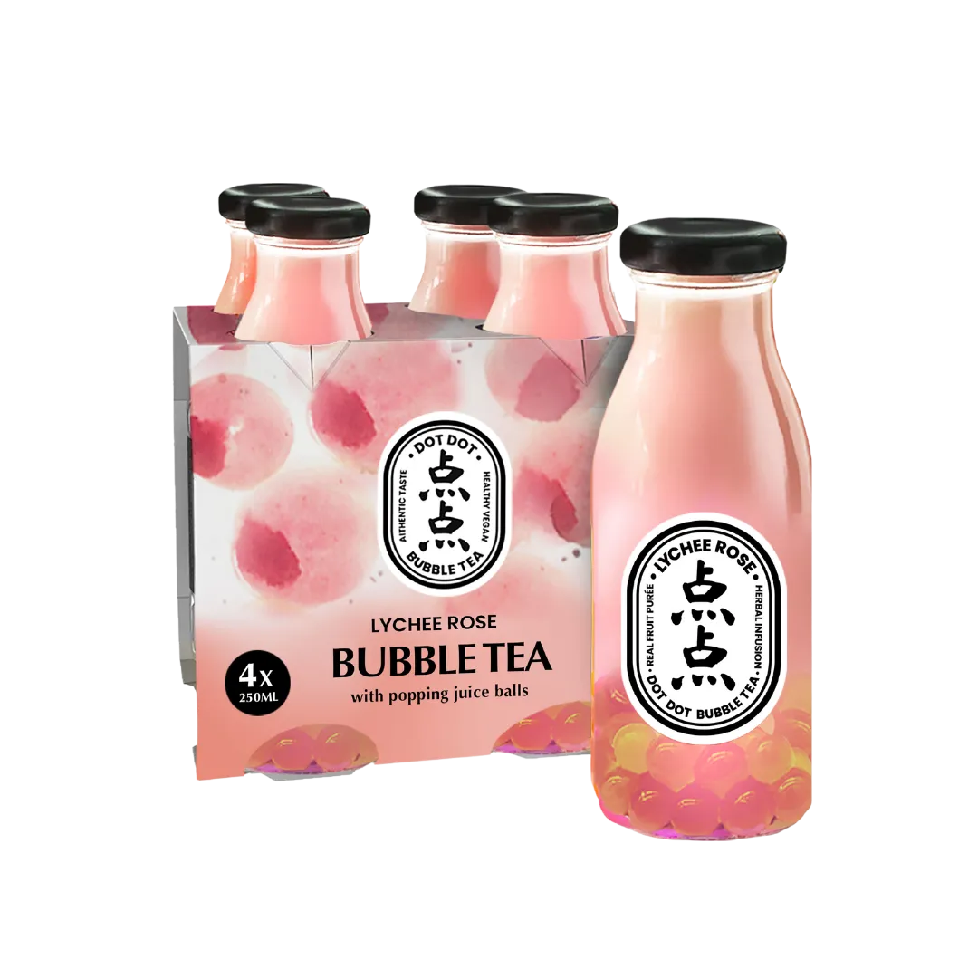 Lychee Rose Bubble Tea 4 x 4 x 250ml