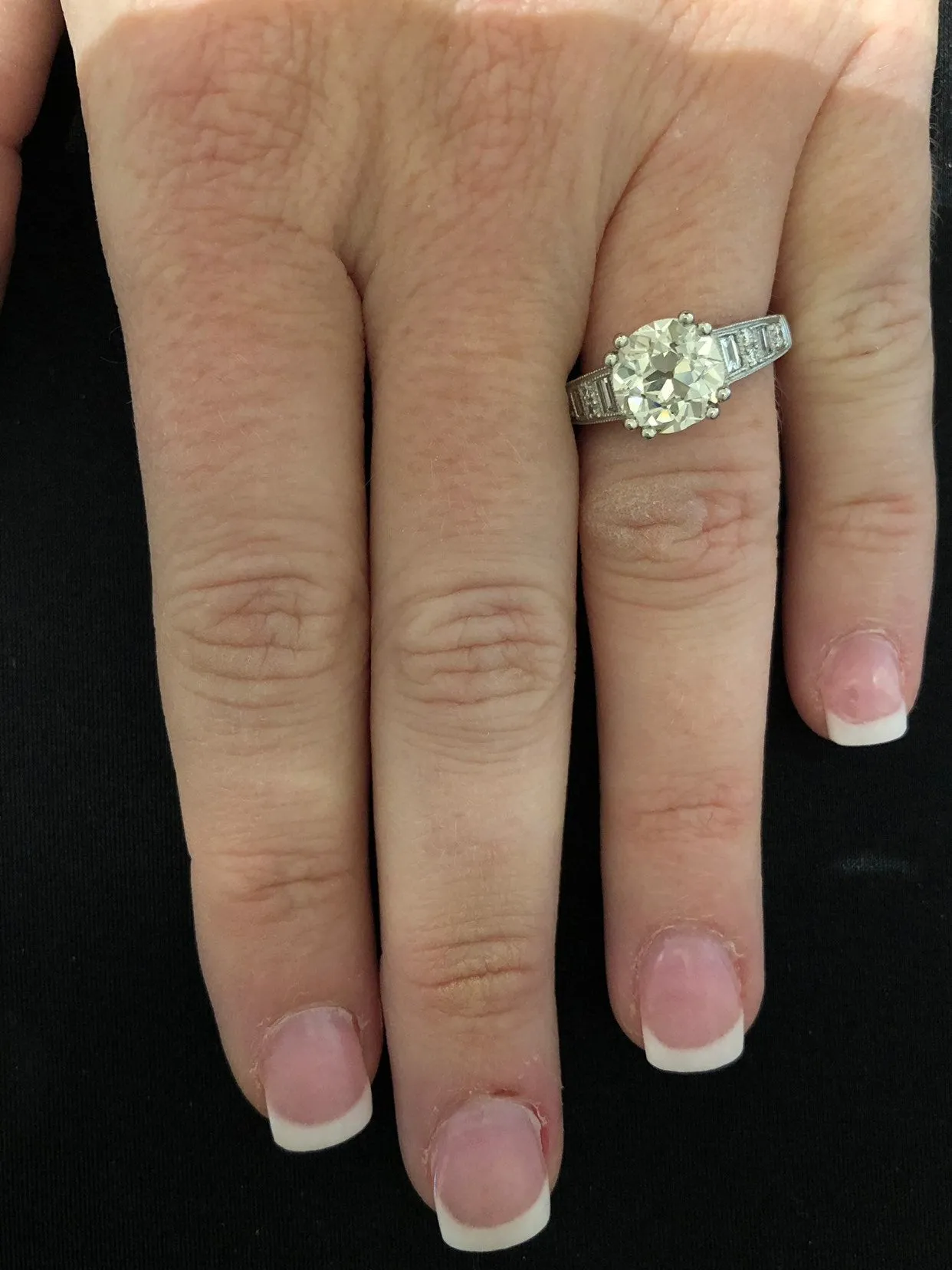 Make it Pretty Ring: 2.72 Carat Old European Cut Diamond Engagement Ring in Platinum