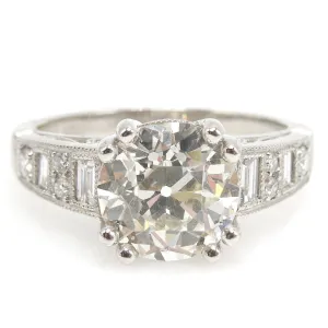 Make it Pretty Ring: 2.72 Carat Old European Cut Diamond Engagement Ring in Platinum