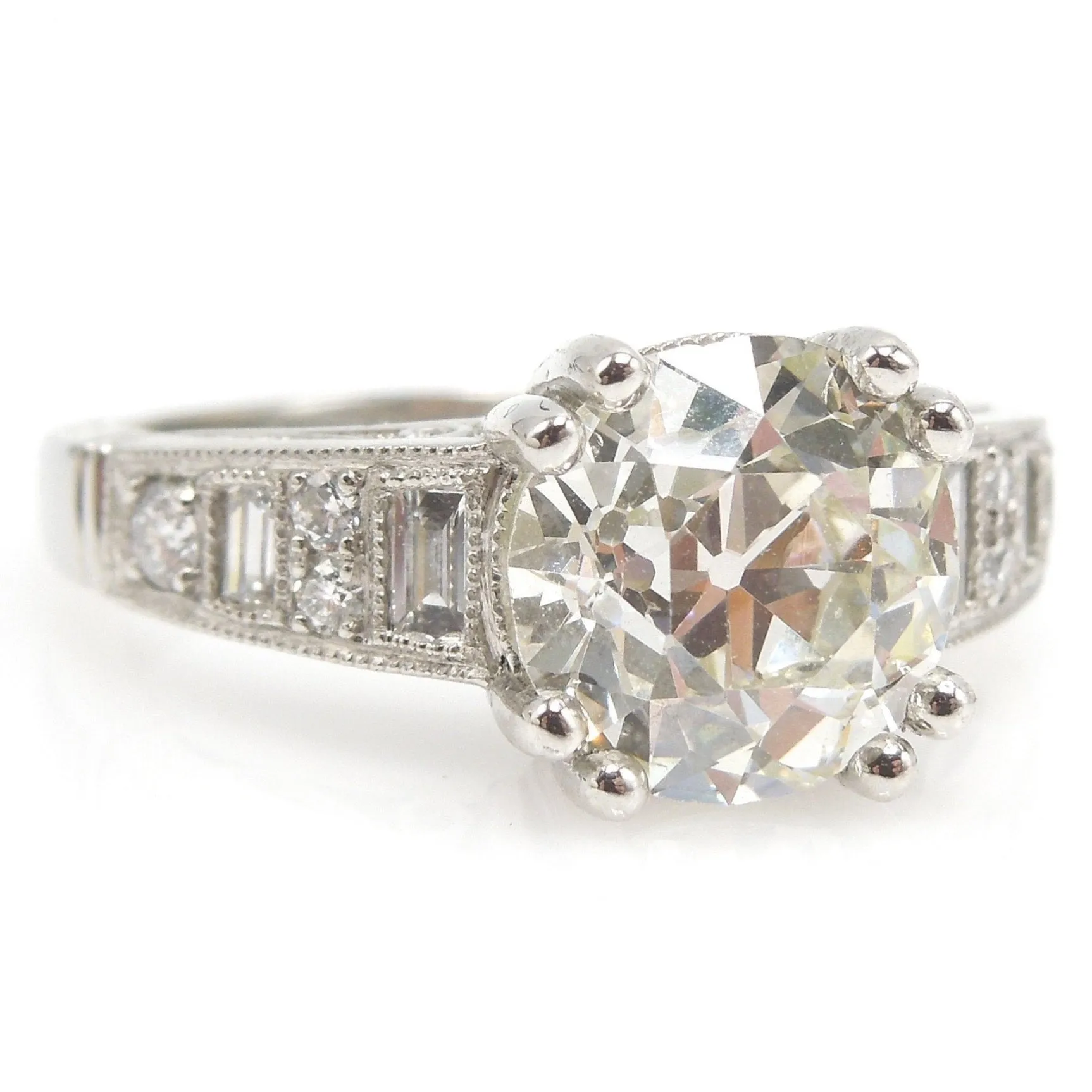 Make it Pretty Ring: 2.72 Carat Old European Cut Diamond Engagement Ring in Platinum