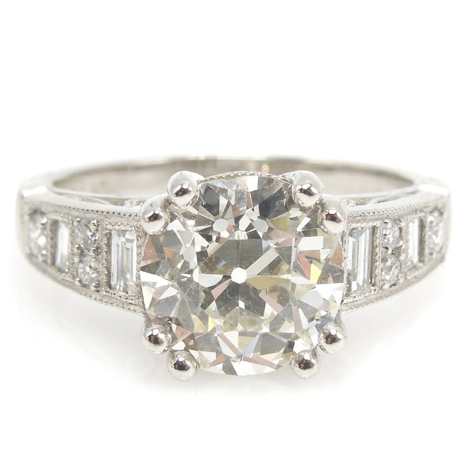 Make it Pretty Ring: 2.72 Carat Old European Cut Diamond Engagement Ring in Platinum