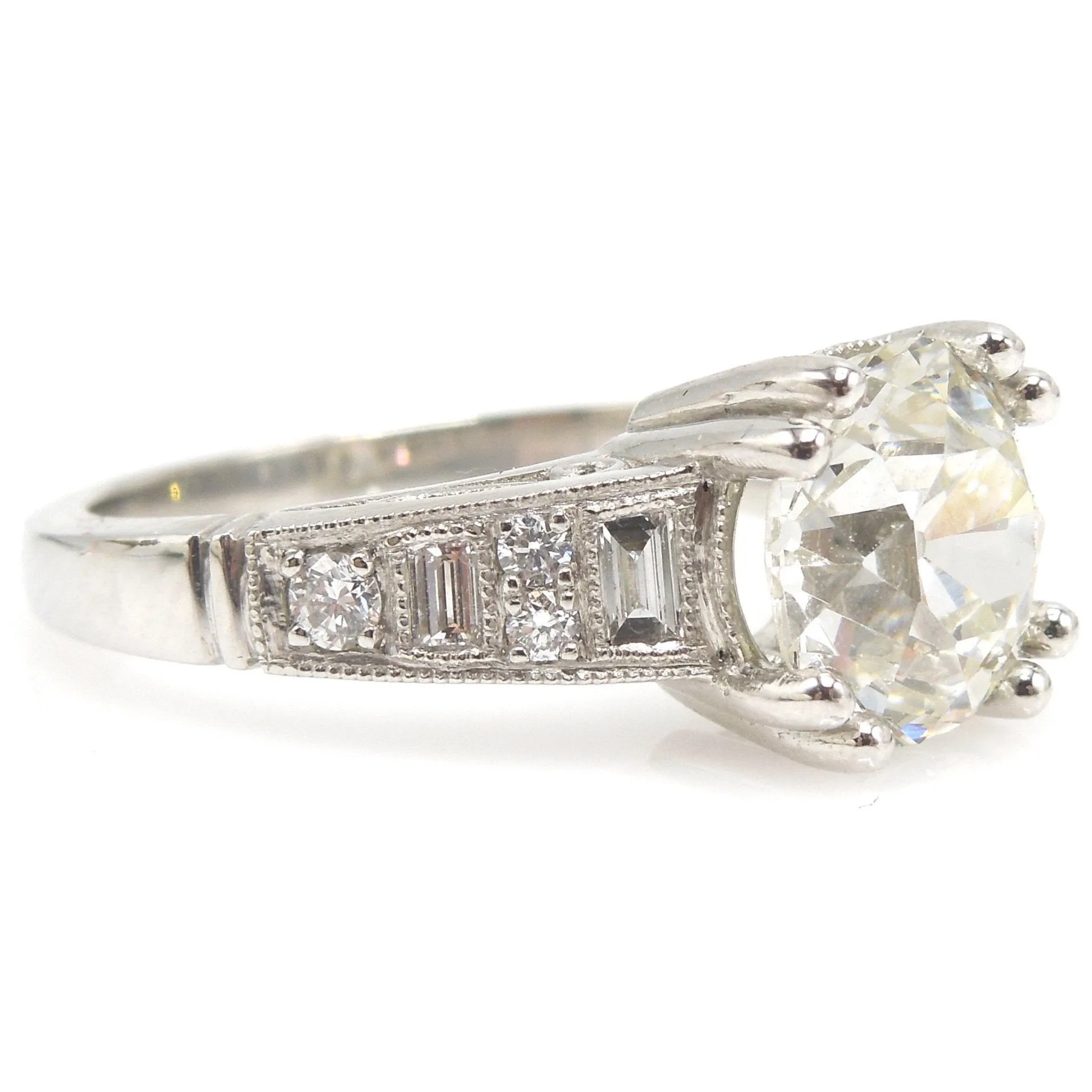 Make it Pretty Ring: 2.72 Carat Old European Cut Diamond Engagement Ring in Platinum
