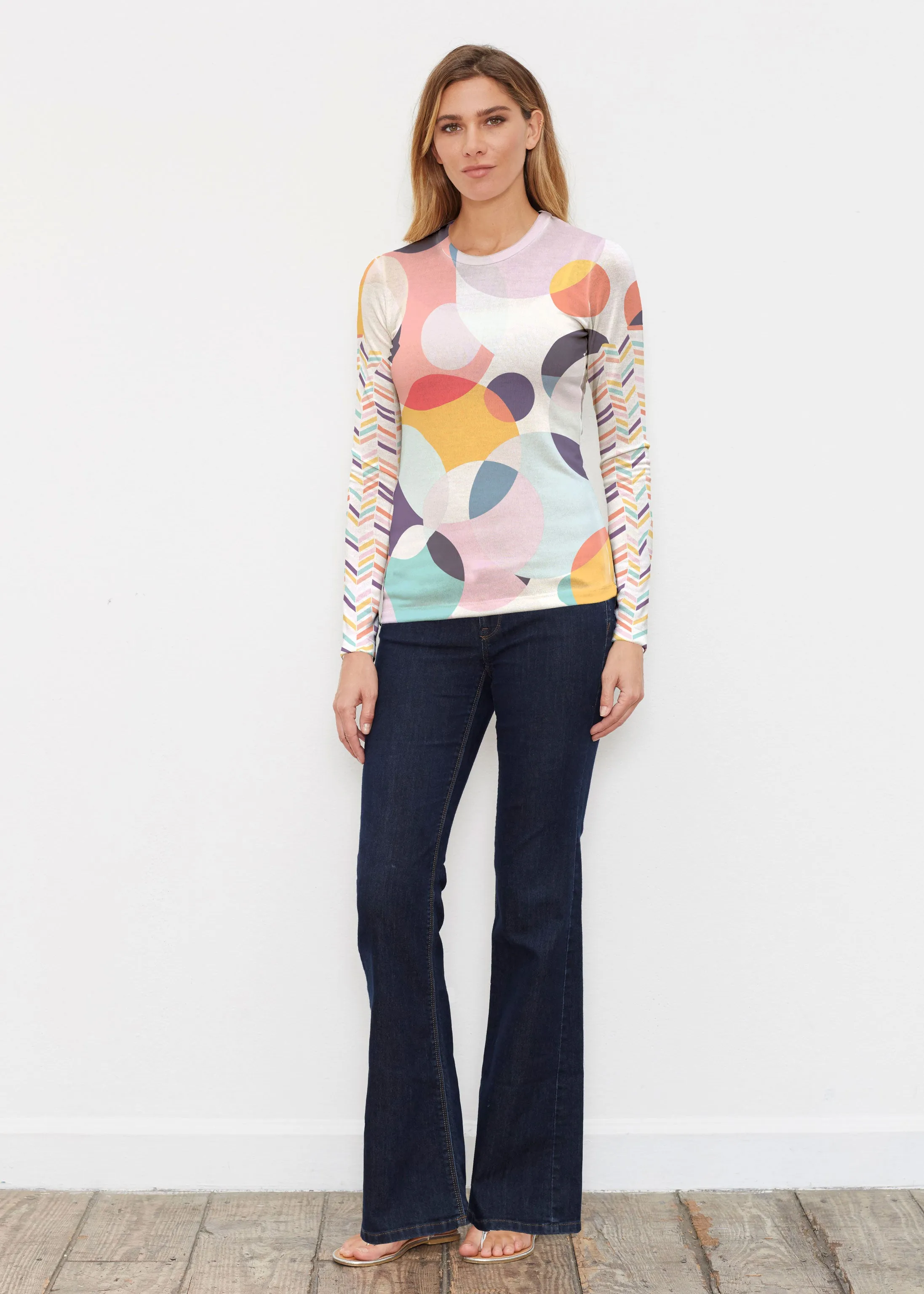 Marble Chevron (25065) ~ Butterknit Long Sleeve Crew Top
