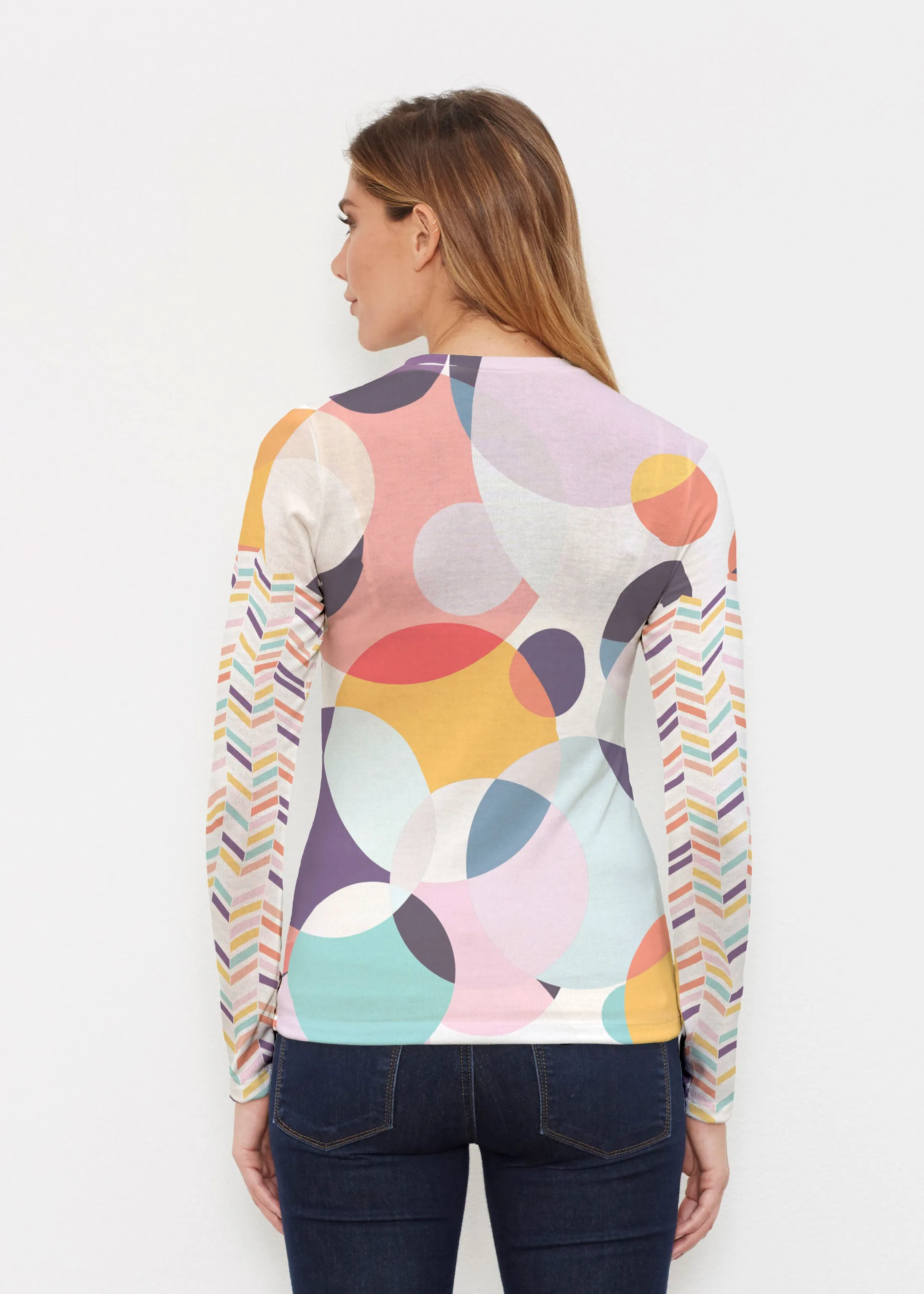 Marble Chevron (25065) ~ Butterknit Long Sleeve Crew Top