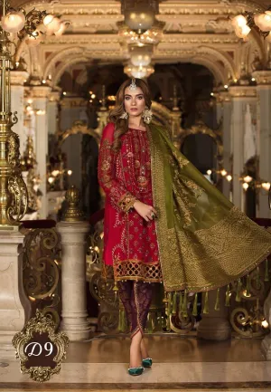Maria b. Wedding Maroon Silk and Net Suit