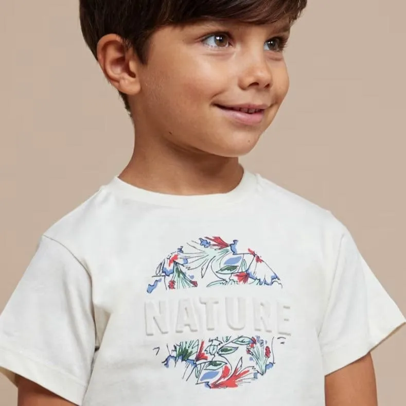 Mayoral Cream Nature Print T-Shirt