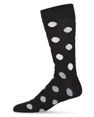 Men's Cashmere Polka Dot Socks in Black
