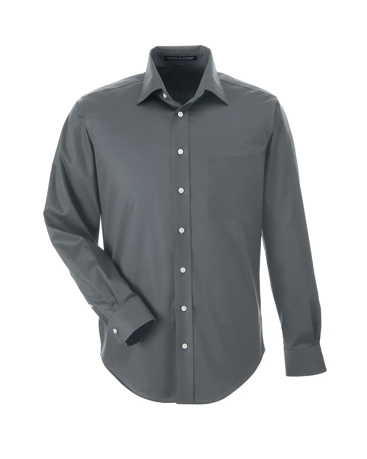 Men's Solid Stretch Twill Shirt in Graphite